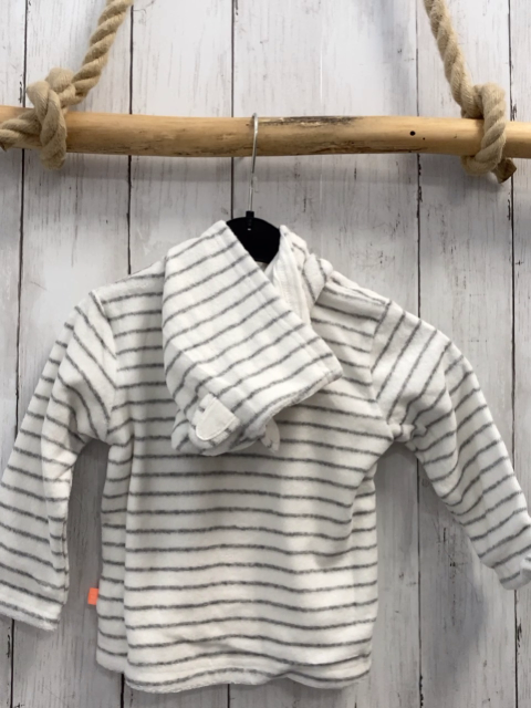 Boboli neu Frotteejacke Gr. 74  weiß graue Streifen orange Knöpfe