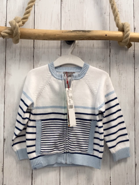 Boboli neu Strickjacke Gr. 80  weiß blau hellblaue Streifen