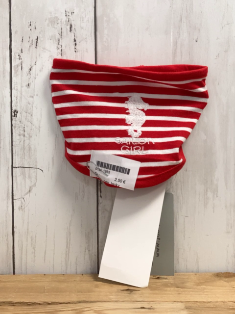 neu Jacky Halstuch rot weiß gestreift gesticktes Seepferdchen