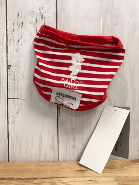 neu Jacky Halstuch rot weiß gestreift gesticktes Seepferdchen