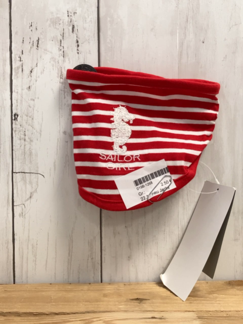 neu Jacky Halstuch rot weiß gestreift gesticktes Seepferdchen