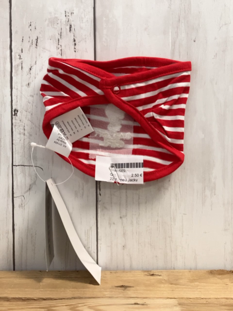 neu Jacky Halstuch rot weiß gestreift gesticktes Seepferdchen