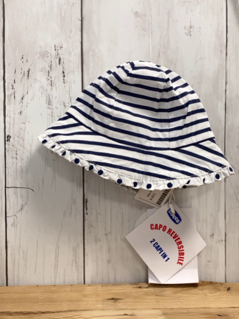 Chicco neu Hut Gr. 0M  weiß blaue Streifen  NP 10,90 €