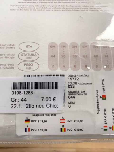 2tlg neu Chicco Bodyset Gr. 44  weiß beige Hasen NP 19,90 € (kurzarm)