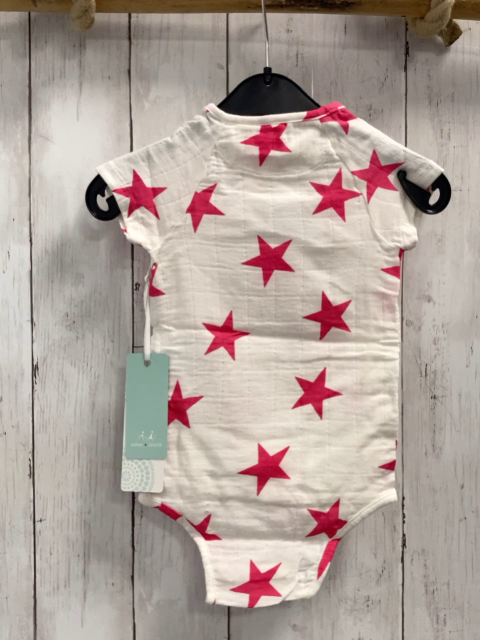 neu aden + anais Body Gr. 68  weiß pink Sterne musselin