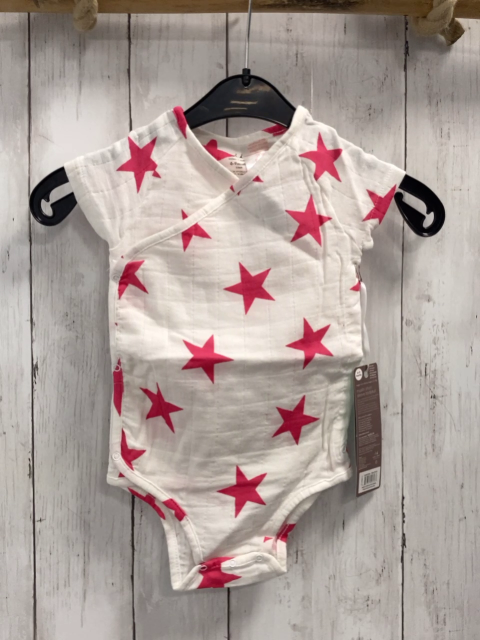 neu aden + anais Body Gr. 68  weiß pink Sterne musselin