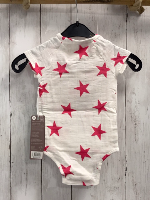 neu aden + anais Body Gr. 68  weiß pink Sterne musselin