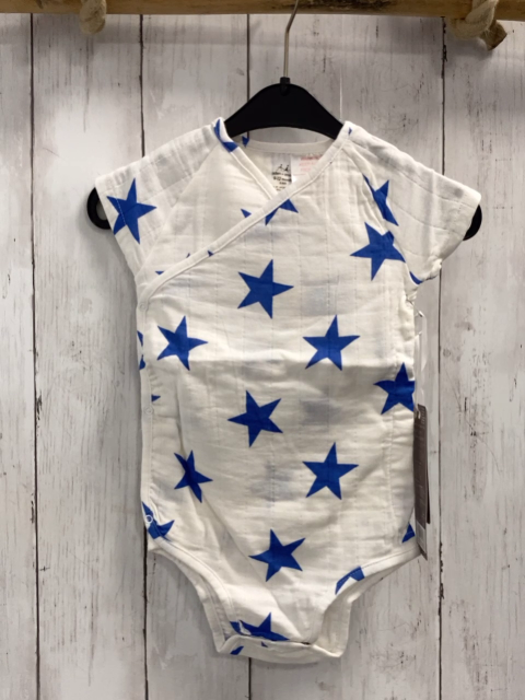 neu aden + anais Body Gr. 68  weiß blaue Sterne musselin