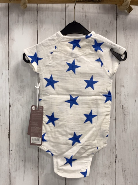 neu aden + anais Body Gr. 68  weiß blaue Sterne musselin