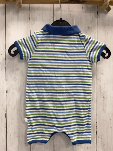 Bellybutton neu Playsuit Gr. 68  weiß blau grüne Streifen blauer Kragen 