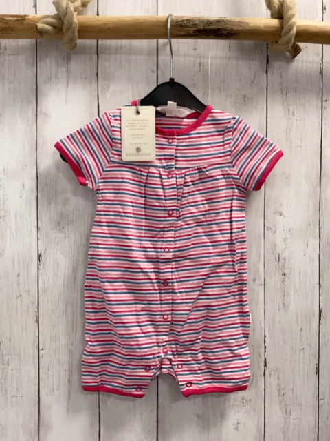 Bellybutton neu Playsuit Gr. 68  weiß pink rosa hellblauer Streifen 