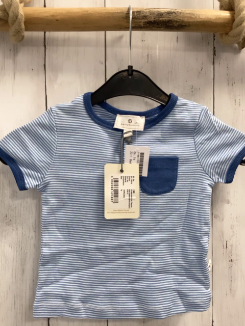 Bellybutton neu T-Shirt Gr. 74  blau weiß gestreift dunkelblauer Bund + Brusttasche