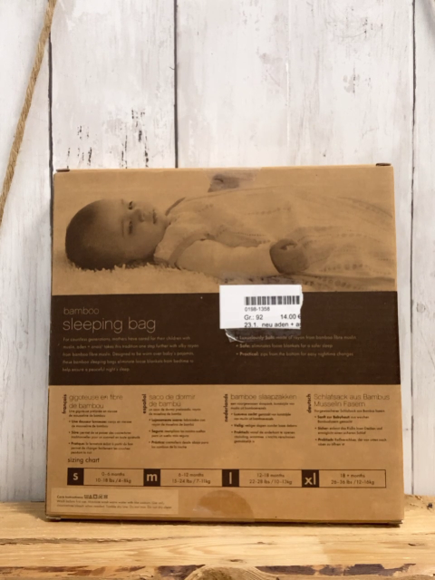 neu aden + anais Schlafsack Gr. 92  weiß hellgrau graue Punkte hellblauer Bund musselin 0,6 TOG