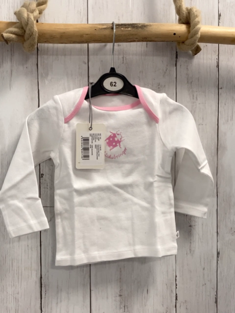 Bellybutton neu Langarmshirt Gr. 62/68  weiß Käfer rosa Bund