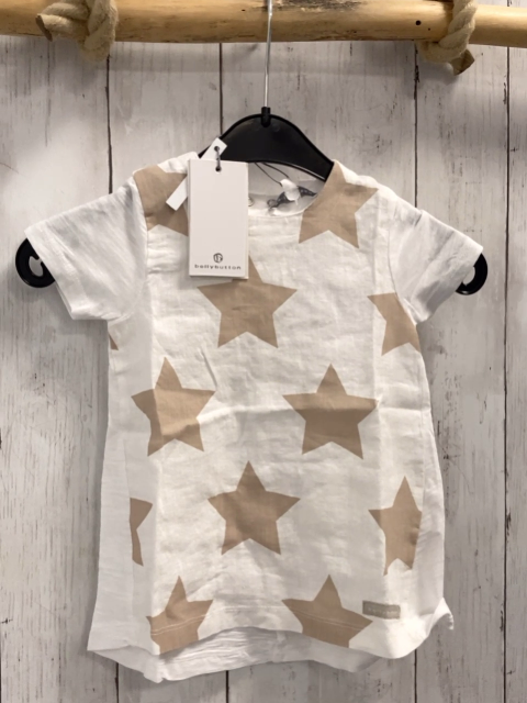 Bellybutton neu Kleid Gr. 80  weiß beige Sterne 100% Baumwolle NP 25,95€