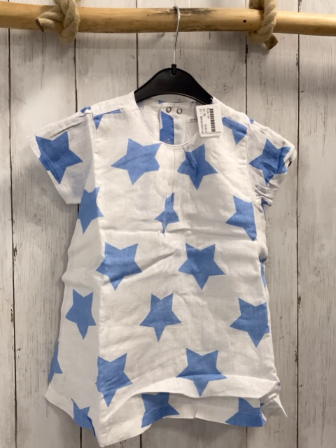 Bellybutton neu Kleid Gr. 80  weiß hellblaue Sterne 100% Baumwolle NP 39,95 €