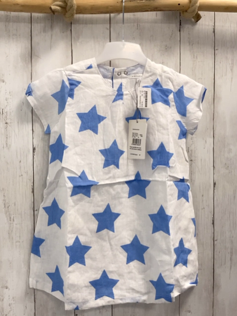 Bellybutton neu Kleid Gr. 92  weiß hellblaue Sterne 100% Baumwolle NP 39,95 €