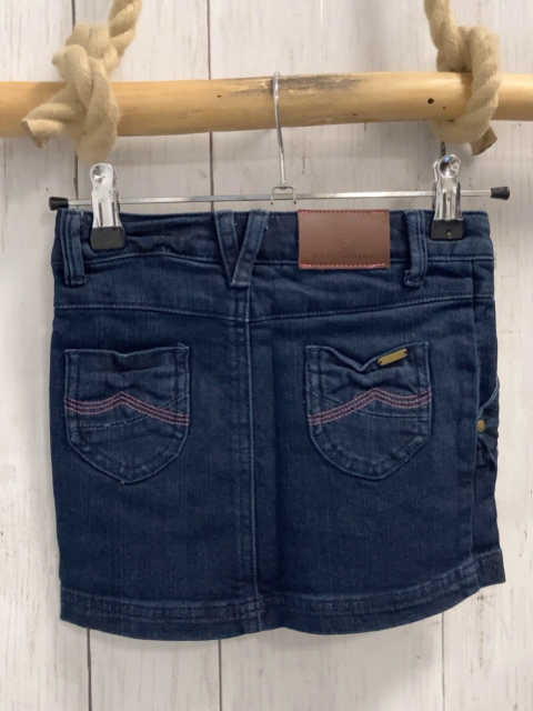 Bellybutton neu Rock Gr. 104  blau Jeans Bund verstellbar rosa Nähte 