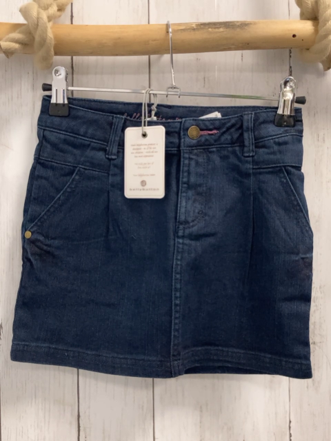 Bellybutton neu Rock Gr. 116  blau Jeans Bund verstellbar rosa Nähte 