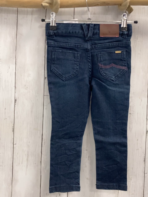 Bellybutton neu Hose Gr. 92  blau Jeans Bund verstellbar rosa Nähte 