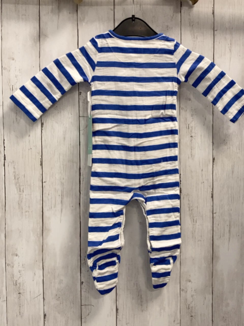 Aden + anais neu Schlafanzug Gr. 68  blau weiß gestreift 95% Baumwolle