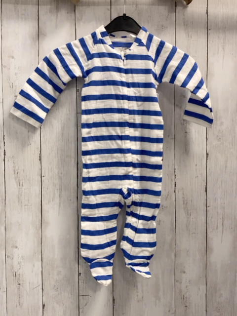 Aden + anais neu Schlafanzug Gr. 68  blau weiß gestreift 95% Baumwolle