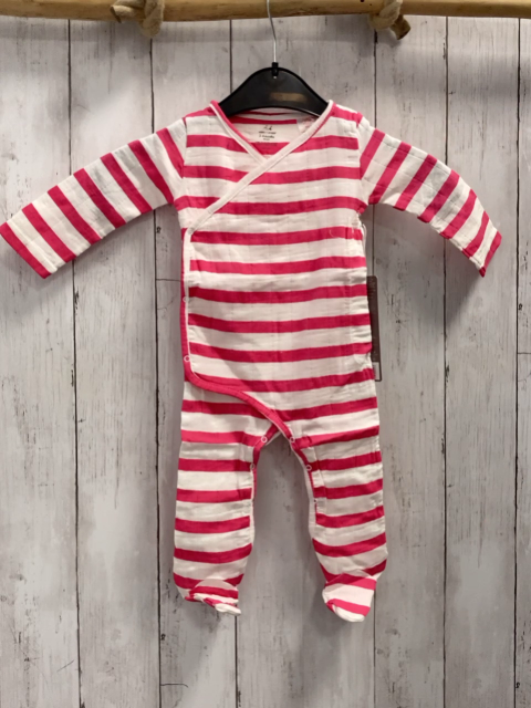 Aden + anais neu Schlafanzug Gr. 62  pink weiß gestreift 95% Baumwolle