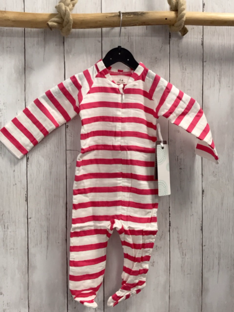 Aden + anais neu Schlafanzug Gr. 62  pink weiß gestreift 95% Baumwolle