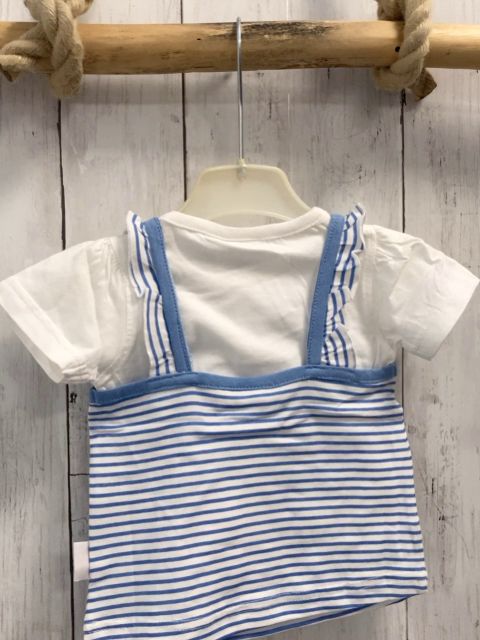 blue seven neu T-Shirt Gr. 62  weiß + hellblau weiß gestreift 