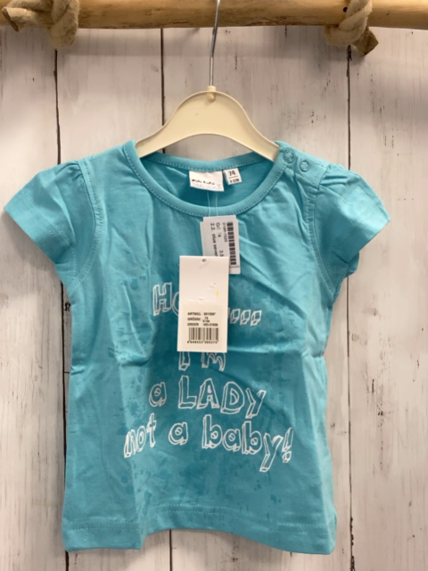 blue seven neu T-Shirt Gr. 74  hellblau weiße Schrift 