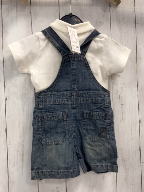 blue seven neu 2tlg T-Shirt + Latzshorts Gr. 74  weiß + blau Jeans