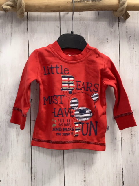 neu Blue seven  Langarmshirt Gr. 56  rot blaue schrift Bär