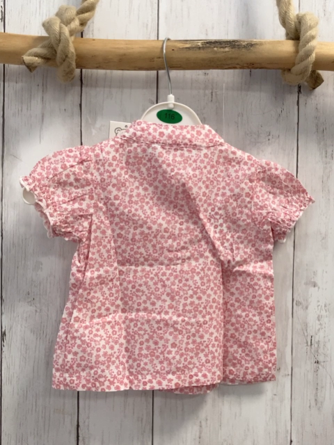 Blue seven neu Sommerbluse Gr. 62  weiß rosa Blumen