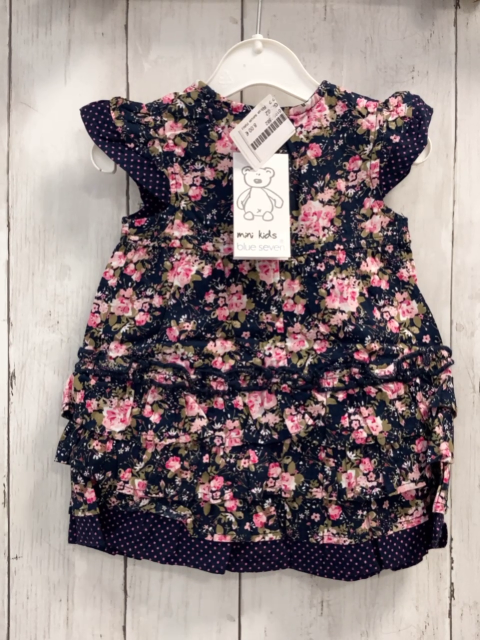 Blue seve neu Kleid Gr. 62  blau Blumen Punkte Rüsschen