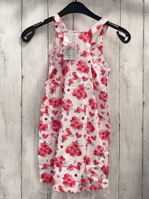 blue seven neu Kleid Gr. 116  weiß rosa Blumen + Herzen