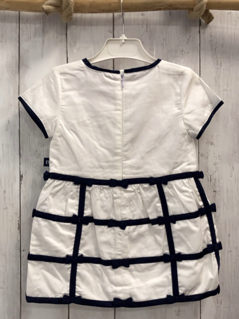 Boboli neu Kleid Gr. 92  weiß blaue Schleifen + Bund