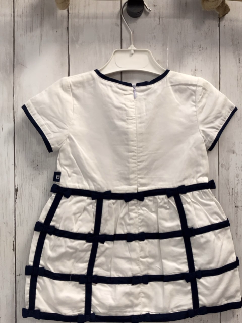 Boboli neu Kleid Gr. 86  weiß blaue Schleifen + Bund