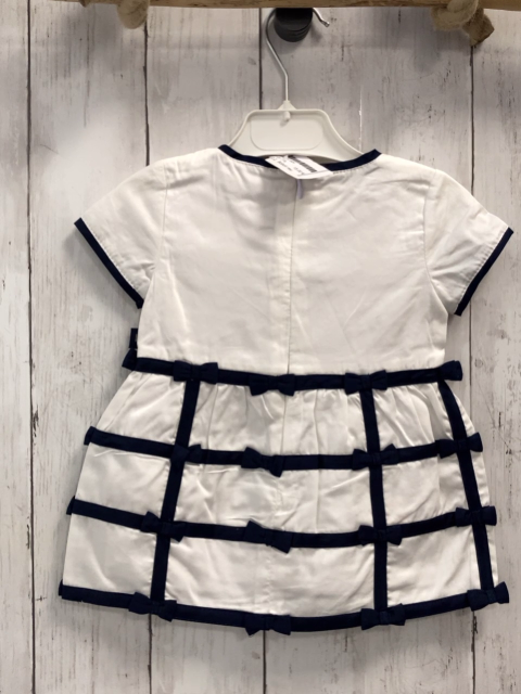 Boboli neu Kleid Gr. 74  weiß blaue Schleifen + Bund