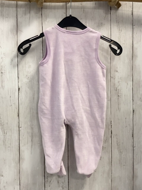 Blue seven Strampler Gr. 62  flieder weiß gestreift Nicky Blumen Schrift