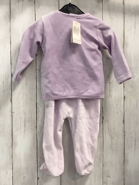 2tlg neu Blue seven Strampler + Jäckchen Gr. 68  flieder weiß gestreift Nicky + flieder Nicky