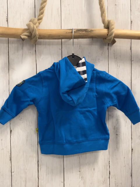 Blue seven neu Sweatjacke Gr. 62  blau bunte Schrift innen blau weiß gestreift