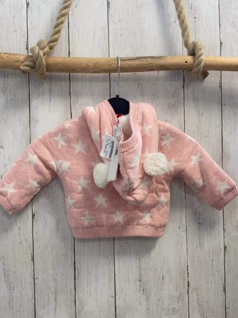 Boboli neu Strickjacke Gr. 62  rosa weiße Sterne gefüttert