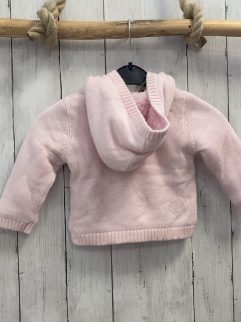 Boboli neu Strickjacke Gr. 74  rosa grauer Stern gefütter Kapuze