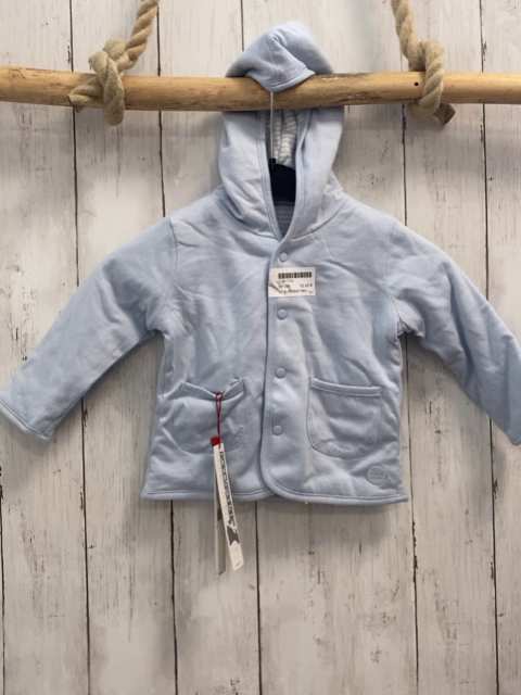 Boboli neu Wende-Sweatjacke Gr. 74  hellblau + hellblau weiß gestreift Kapuze