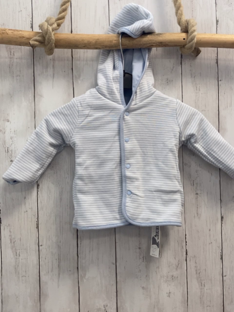 Boboli neu Wende-Sweatjacke Gr. 74  hellblau + hellblau weiß gestreift Kapuze