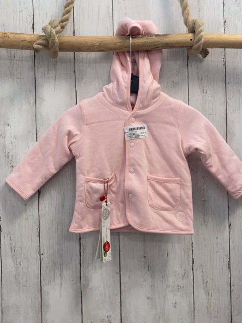 Boboli neu Wende-Sweatjacke Gr. 68  rosa + rosa weiß gestreift Kapuze