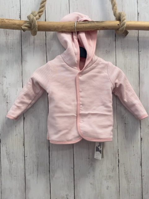 Boboli neu Wende-Sweatjacke Gr. 68  rosa + rosa weiß gestreift Kapuze