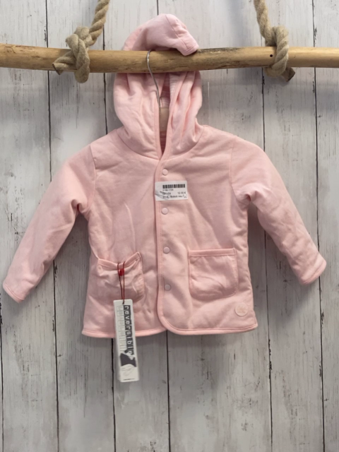 Boboli neu Wende-Sweatjacke Gr. 74  rosa + rosa weiß gestreift Kapuze