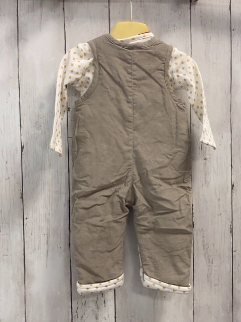 2tlg Boboli neu Langarmshirt + Latzhose Gr. 62  weiß gelbe Sterne + beige Kord gefüttert gestickte Schrift + Stern