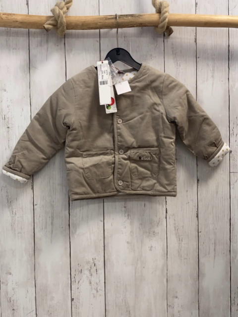 Boboli neu Kordjacke Gr. 80  beige Futter weiß gelbe Sterne gefüttert